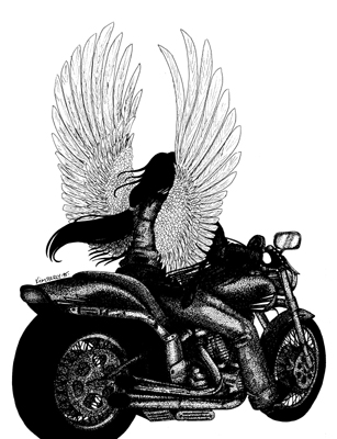 An Angel on a Harley